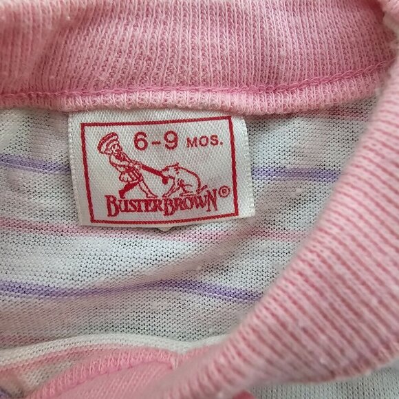 Vintage Pink Purple Striped Baby One PIece Body Suit - Picture 3 of 11